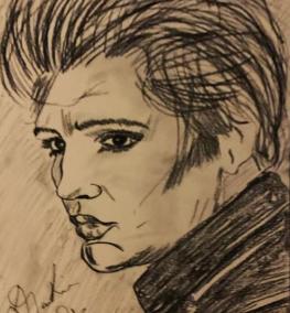 Charcoal drawing of Elvis Presley 